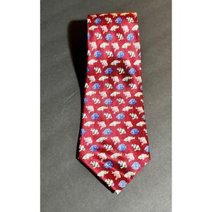 Stonehenge Silk Tie Red Multicolor Tropical Fish Novelty Print Necktie Menswear